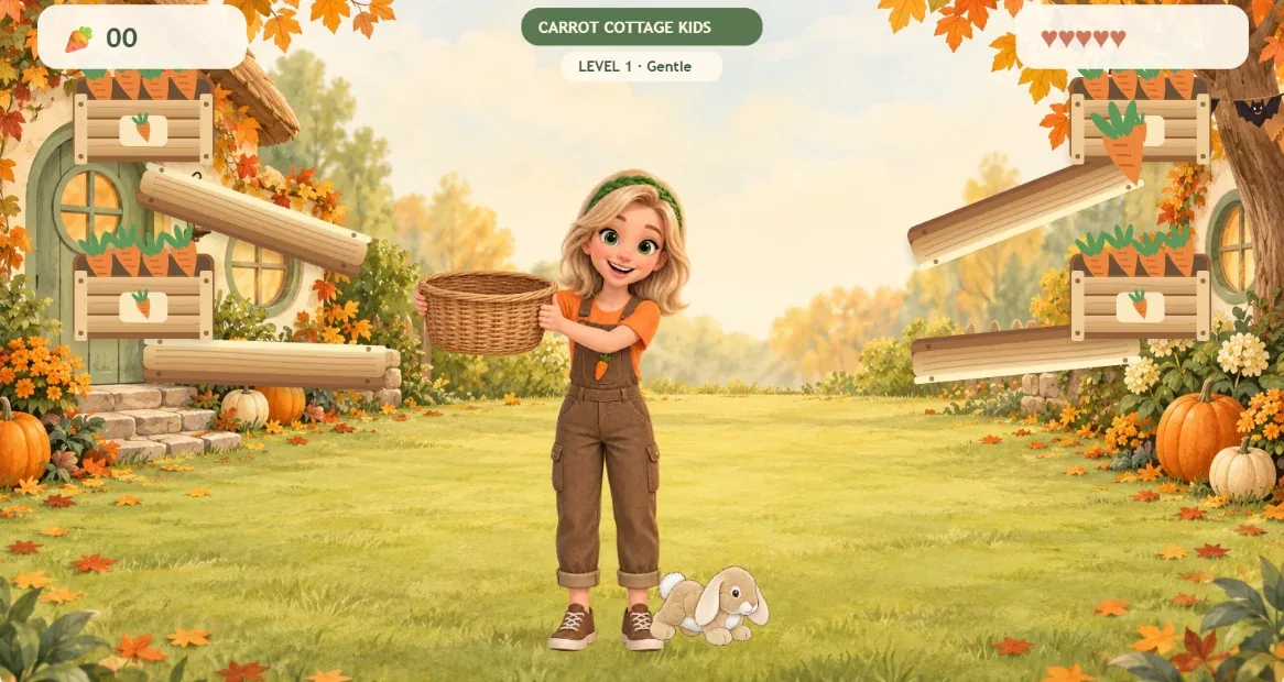 Carrot Catch with Miss Carrot & Benny Bunny game preview