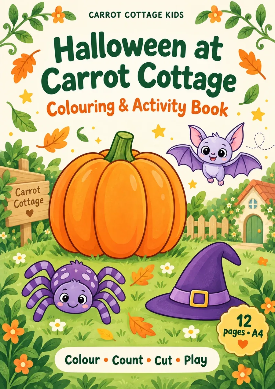 Halloween at Carrot Cottage — Colouring & Activity Book cover